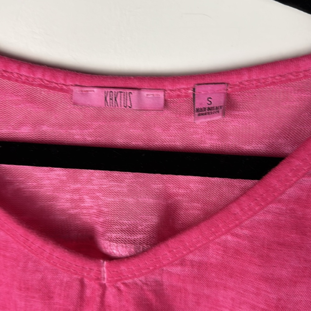 PINK LONG SLEEVES 100% LINEN MADE IN ITALY TOP SLEEVES CAN BE ROLED UP EUC - Picture 3 of 8